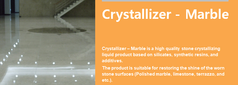 ConfiAd® Crystallizer – marble is a high quality stone crystallizing liquid product based on silicates, synthetic resins, and additives.
The product is suitable for restoring the shine of the worn stone surfaces (Polished marble, limestone, terrazzo, etc.)